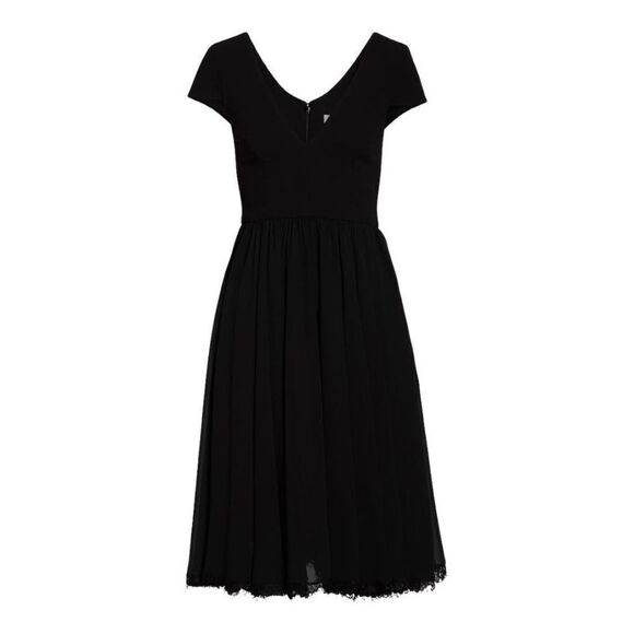 Dress the Population Corey Chiffon Fit & Flare Cocktail Dress black size M NWOT - Picture 4 of 9